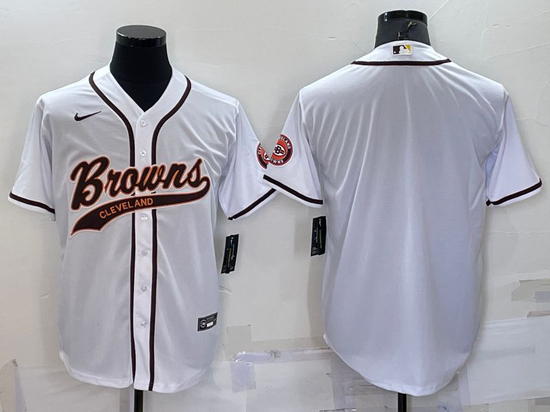Men Cleveland Browns Blank White 2022 Nike Co branded NFL Jersey->green bay packers->NFL Jersey